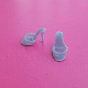 Vintage Barbie doll light blue mule heels